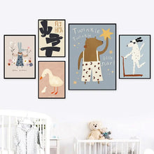 Load image into Gallery viewer, Looking to jazz up your child&#39;s bedroom or playroom? Look no further than our collection of funky retro animal art on canvas! With multiple sizes to choose from, you can mix and match to create a truly unique display. Please note that the frames are not included (but the cool factor is!).

