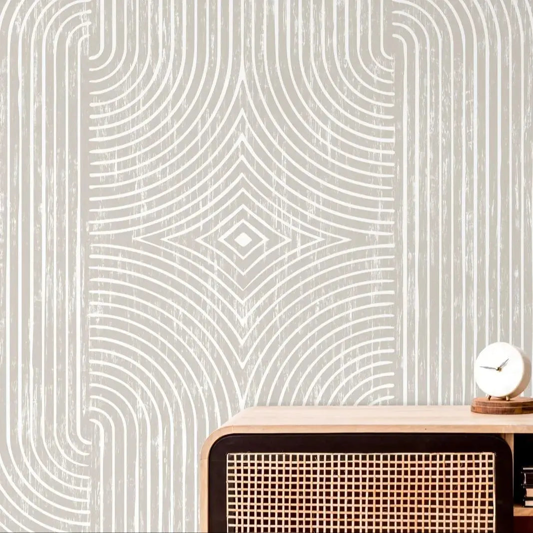 This neutral geometric wallpaper is perfect for spicing up your kid's or teen's bedroom or playroom.