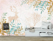 Load image into Gallery viewer, Transform any bedroom into a unique, inspiring, and safe space with this deer forest mural. Crafted with extra thick paint for lasting protection, this formaldehyde-free wall piece is also eco-friendly. Add a splash of style with this mural and make installation easy with wallpaper glue-paste (not included).

