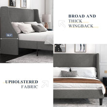Load image into Gallery viewer, Transform your child or teenager&#39;s bedroom into a stylish and comfortable haven with this amazing light grey upholstered bed frame! Experience the ultimate in bedroom comfort and style with this incredible light grey upholstered bed frame! 

