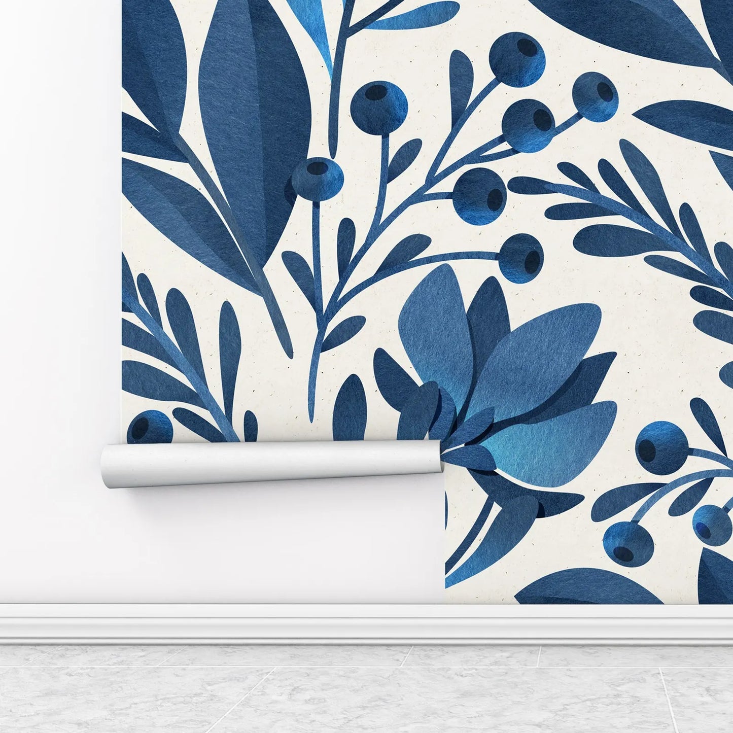 Teal Floral Wallpaper