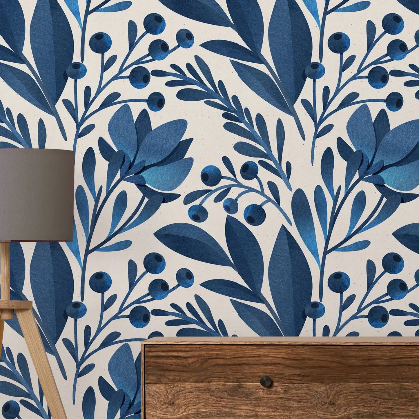 Teal Floral Wallpaper