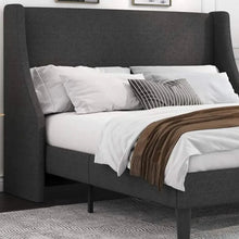 Load image into Gallery viewer, Transform your child or teenager&#39;s bedroom with this incredibly comfortable and stylish dark grey cotton upholstered bed frame. Mattress not included.
