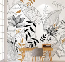 Load image into Gallery viewer, Abstract Rainforest Line Drawing Mural | Multiple Types
