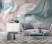 Load image into Gallery viewer, This elegant feather mural Instantly elevates any teen&#39;s room with its unique graffiti alphabet design. The extra thick paint won&#39;t be affected by static, water, mold, or fire damage, while its formaldehyde-free and environmentally friendly design ensures safety and sustainability. Installs easily with wallpaper glue-paste (not included). Make your kid&#39;s room a one-of-a-kind space.
