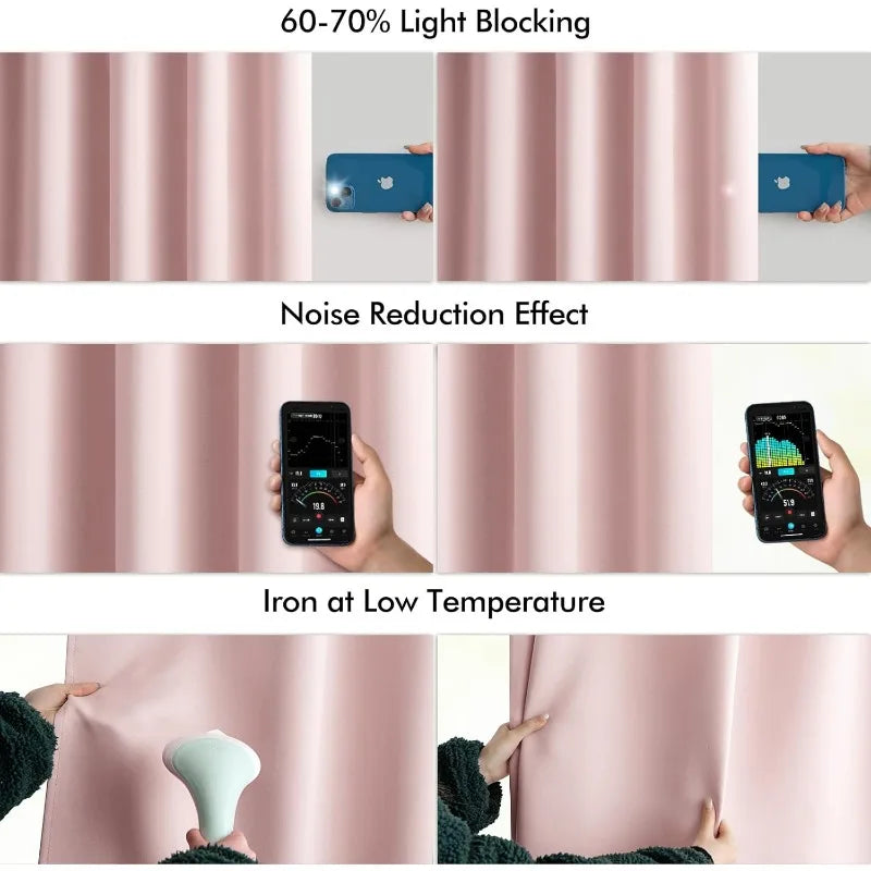 Soft Pink Back Tab Curtains