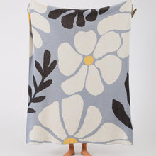 Load image into Gallery viewer, This Soft Floral Blanket adds the perfect burst of color to any kids bedroom or nursery. Keep them cozy with the knitted decorative flowers in shades of blue, green, yellow, and red - the size 51.18x62.99 inches(130cm x 160cm) ensures they&#39;re comfy and snug. Plus, it&#39;s made with 100% cotton designed to be anti-pilling - no need to worry about those pesky fuzzies! 
