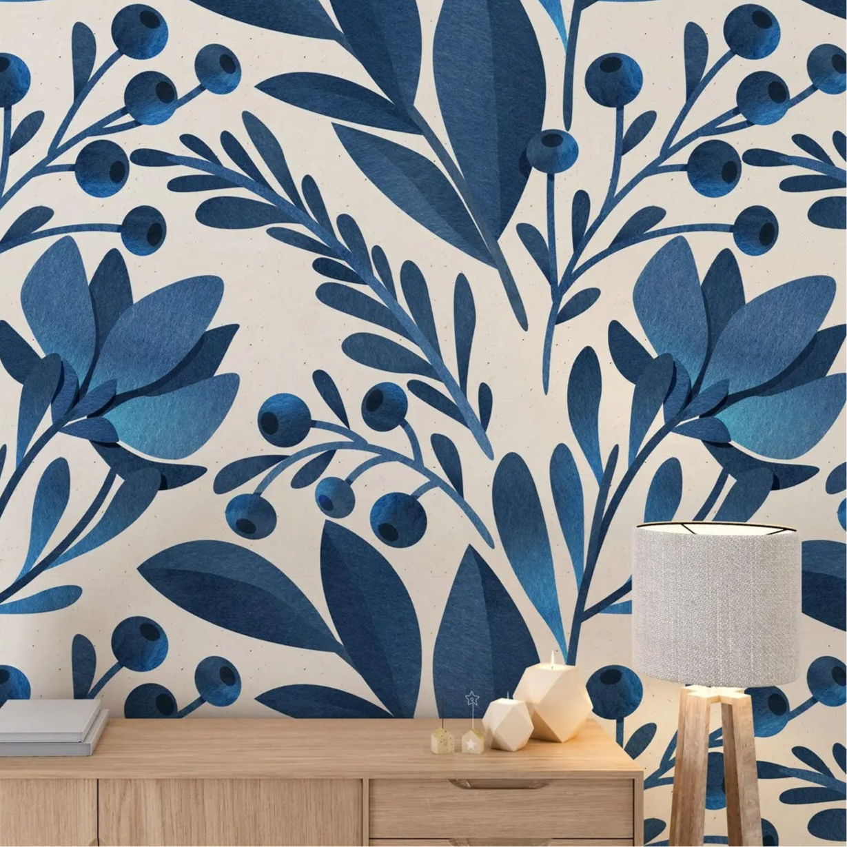 Enhance your child's bedroom or playroom with our teal floral wallpaper. This one-of-a-kind wallpaper is water-resistant, moisture-resistant, mold-resistant, and has sound-absorbing properties, making it ideal for a playful and practical area. Indulge your creativity and revamp your child's room with this exclusive wallpaper now.