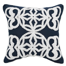 Load image into Gallery viewer, Decorate your children&#39;s bedroom with this stylish navy blue pillow cover! It is crafted to be soft and comfortable while being stylish enough to be a great addition to the room. Its embroidered pattern adds a touch of sophistication to your nursery or kids&#39; bedroom. Select from yellow or beige colors and square or rectangular shapes for a truly customizable look. 
