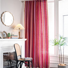 Load image into Gallery viewer, Create a unique look in your kid&#39;s bedroom with this stunning red pink or grey curtain panel! Crafted with cotton and linen, the curtain adds depth and texture with its intricate tassel pattern. Choose from a variety of easy-to-install applications and transform your space with a one-of-a-kind design. Experience its beauty and add a special touch to your home! Machine washable. Not included:Tieback, tracks and beads.
