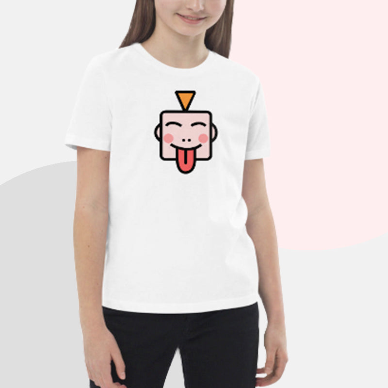 Put your kids in this fun Livieboo white t-shirt that's cute, super comfortable, and made of natural fabrics! Perfect for kids ages 3 to 14! This 100% organic cotton tee is sure to become their favorite!