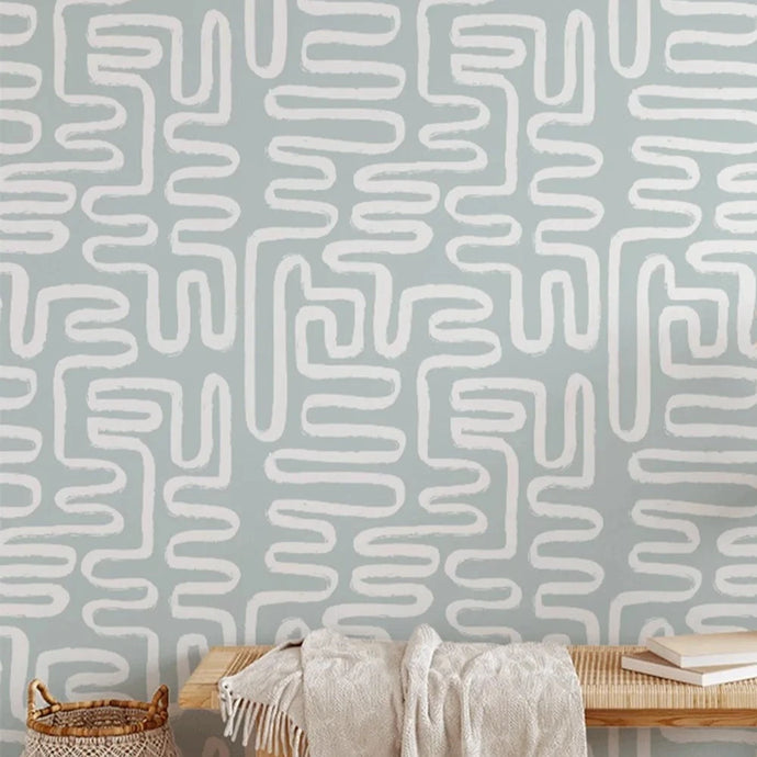 Add a unique touch to your kid's room with this modern Sea-Glass Green Abstract wallpaper! The waterproof and formaldehyde-free vinyl material is easy to install, and provides a mildew-resistant, fireproof and moisture-proof finish. Transform the look of your kid's bedroom with this modern wallpaper!