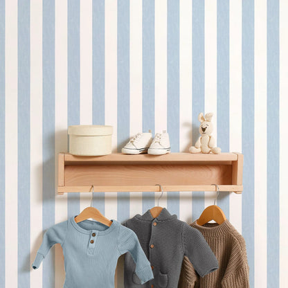 Let your child's imagination run wild with our Blue Stripes Wallpaper! Turn their bedroom, nursery, or playroom into a colorful and cheerful oasis.
