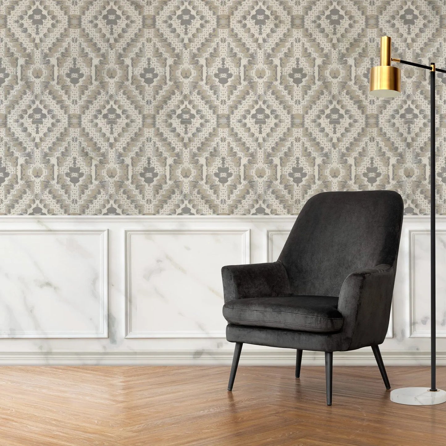 Transform your child's bedroom or playroom with this fabulous geometric ikat wallpaper. It'll bring a splash of excitement to their space!