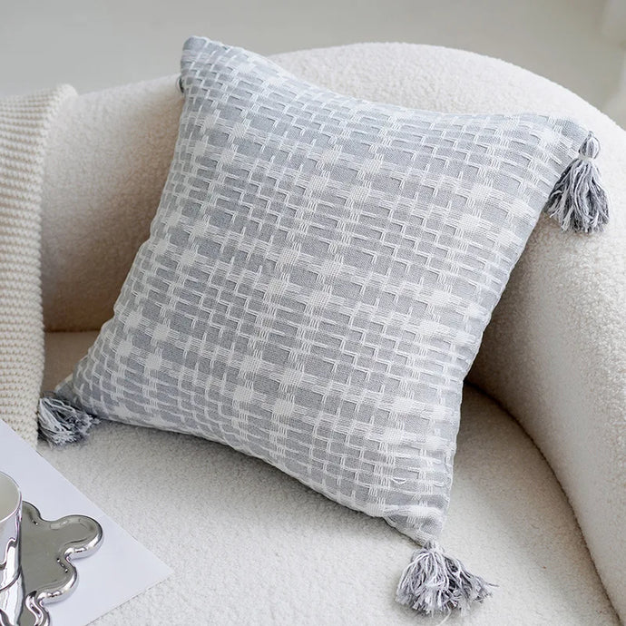 Elevate the style and comfort of your child's bedroom or playroom with our grey lace pillow. This modern pillowcase adds a touch of modernity to their space, transforming it into a cozy and stylish haven. With a blend of grey and cream and a contemporary design, this pillow is sure to provide a soft and comfortable touch to their room.