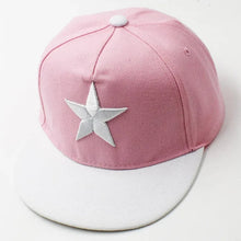 Load image into Gallery viewer, Experience the ultimate coolness with our stylish Star Baseball Cap! Perfect for kids ages 3 to 8 years old and available in multiple colors, your child will stand out in any crowd. Shield their eyes from the sun while showing off their vibrant personality. Don&#39;t miss out on this must-have fashion accessory!
