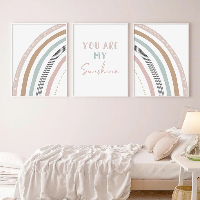 Bring a pop of color to your child's bedroom or playroom with our Pastel Rainbow Art on Canvas. Available in various sizes and featuring waterproof ink, this canvas is sure to add a touch of magic to any space. Frame not included. 