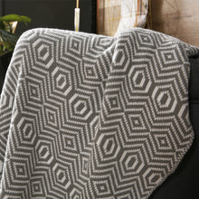 Load image into Gallery viewer, Wrap your child in the warmth and comfort of our soft grey knitted throw blanket! Crafted from lightweight material, this luxurious blanket will give your little one the restful sleep they deserve. Create a cozy space and make every night extra special with this perfect addition to your child&#39;s bedroom.
