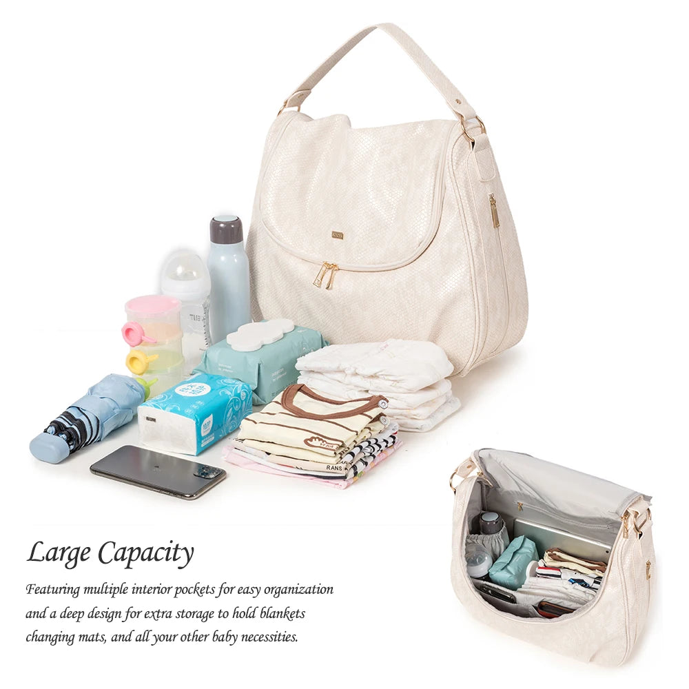 Beige Shoulder Diaper Bag