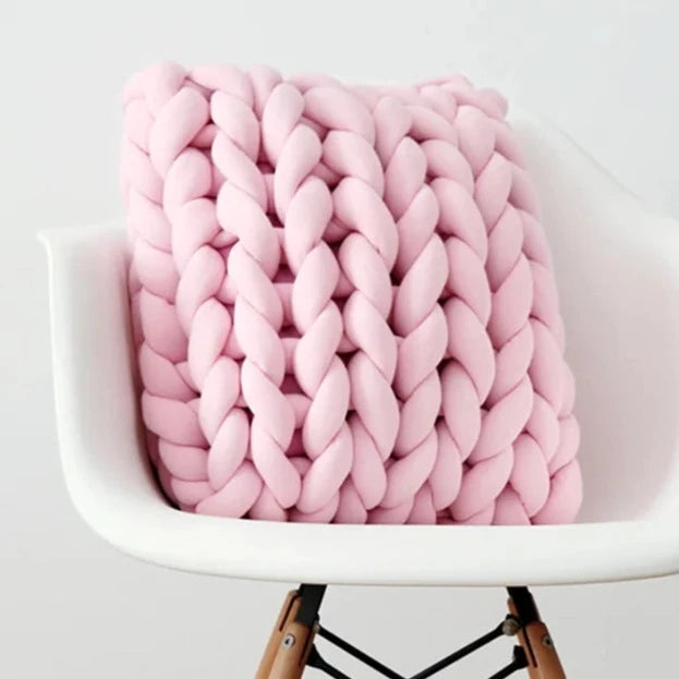Get cozy with this handmade pink pillow, available in multiple sizes for your little ones' bedroom. Filled with memory foam and made with a blend of polyester and cotton, this knitted pillow is the perfect addition to any playful space.