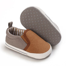 Load image into Gallery viewer, Introducing Casual brown Loafers that perfectly complete any little one&#39;s outfit. Available in a variety of colors and designs, these baby loafers are perfect for newborns and toddlers up to 18 months. Make every step your mini-me takes extra special with these adorable shoes! Upper Material: PU. Outsole Material: Cotton.
