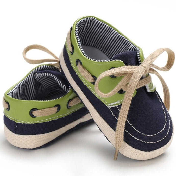 Your little one will look stylish and adorable in these Baby Two-Tone Loafers! Available in multiple colors, these loafers are perfect for your newborn to 18 month old, keeping them comfortable and always looking fashionable! Upper Material: PU Outsole Material: Cotton Closure Type: Lace-up