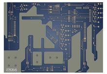 Load image into Gallery viewer, Decorate your teen&#39;s bedroom in style with this cool blue circuit board mural. This mural is crafted with extra thick paint that won&#39;t suffer from static, water, mold, or fire damage. Its natural and formaldehyde-free design is not only safe but also environmentally friendly. Requires wallpaper glue-paste for installation (not included). Some mural wallpaper types are self-adhesive. 
