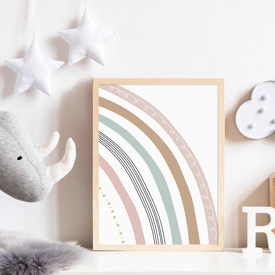 Bring a pop of color to your child's bedroom or playroom with our Pastel Rainbow Art on Canvas. Available in various sizes and featuring waterproof ink, this canvas is sure to add a touch of magic to any space. Frame not included. 