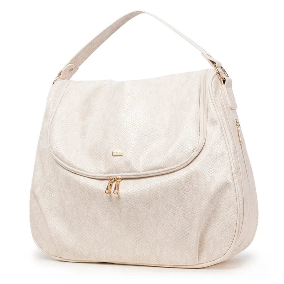 This shoulder diaper bag in beige is the perfect choice for any occasion. Dress up in style why not? Dimensions: 16.53 x 14.17 x 6.29 inches (L x W x D) 42cm x 36cm x 16cm Closure Type: Zipper Main Material: PU Leather  