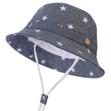 Load image into Gallery viewer, This star bucket hat will make your little one the coolest kid on the block! Available in both light and dark grey, it&#39;s the perfect accessory for any stylish child.
