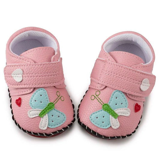 Indulge your precious one with our exquisite and cozy butterfly shoes. Perfect for infants and prewalkers, our shoes feature a rubber sole for traction and are soft, lightweight, and breathable.