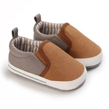 Load image into Gallery viewer, Introducing Casual brown Loafers that perfectly complete any little one&#39;s outfit. Available in a variety of colors and designs, these baby loafers are perfect for newborns and toddlers up to 18 months. Make every step your mini-me takes extra special with these adorable shoes! Upper Material: PU. Outsole Material: Cotton. 
