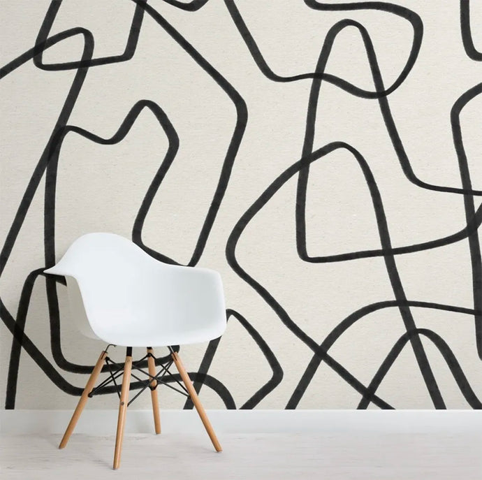 Transform your kid's bedroom into an art museum with this abstract black and beige mural. Crafted with thick, natural paint, this statement-piece mural is fire-, water-, and mold-proof, plus formaldehyde-free - all the while keeping your little ones safe and the planet happy. Installation requires some glue-paste (not included) and a few hours of creative fun. Your kid's room just got extra special!