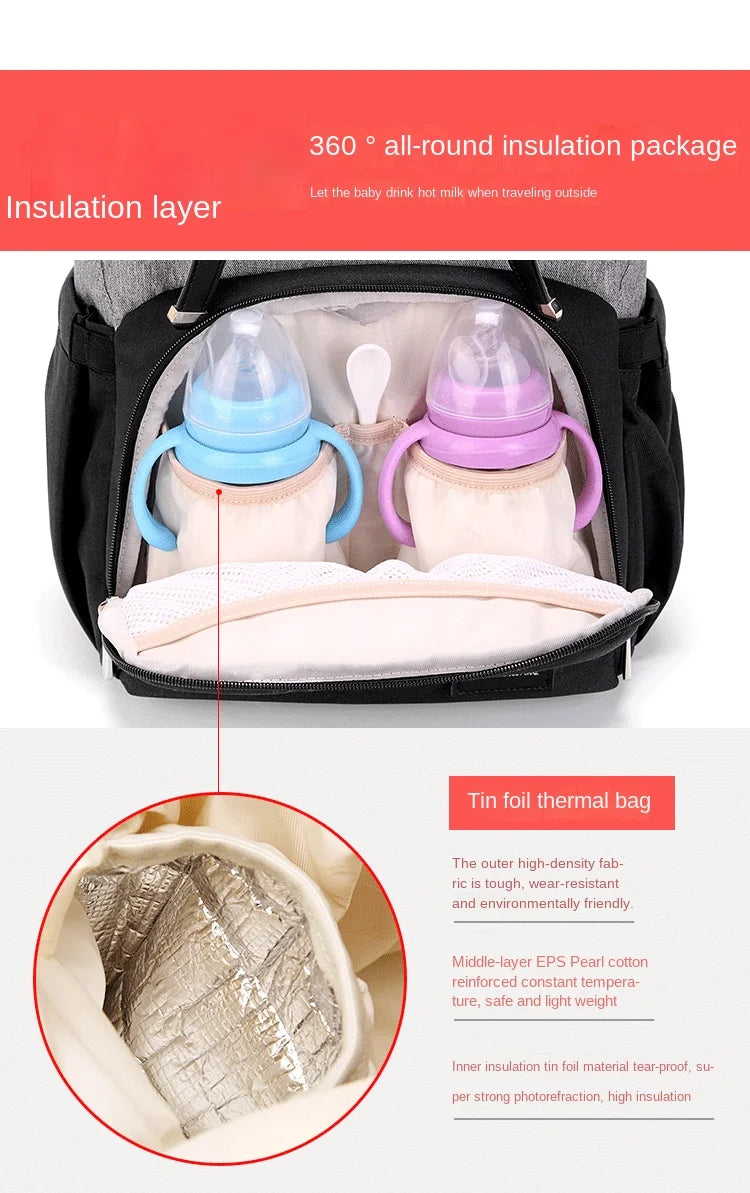 Experience the sophistication and elegance of our dark grey diaper backpack, perfect for the stylish and modern parent. This versatile and spacious bag has everything you need to keep your baby organized and comfortable on the go. Don't miss out on this must-have accessory for any fashionable parent!