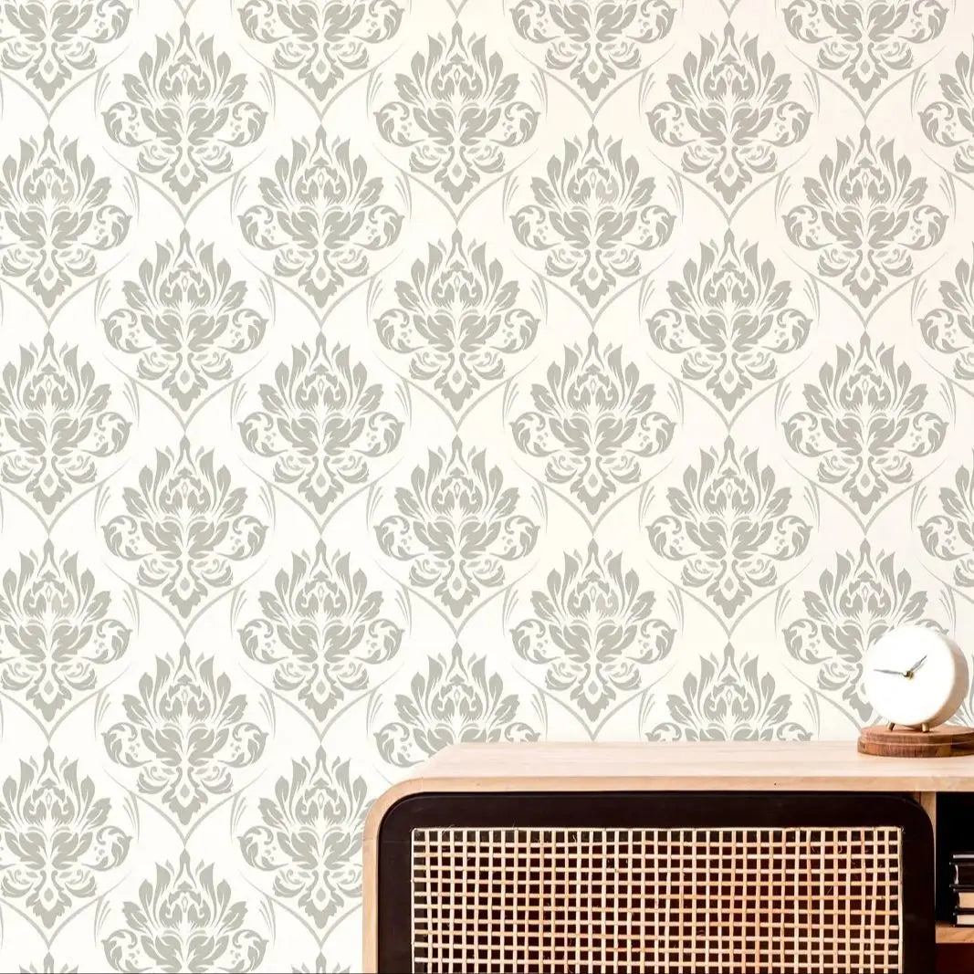 Looking for a durable and fun wallpaper for your children's bedroom or playroom? Look no further than our Beige Damask design! Not only is it waterproof and moisture-proof, but it also helps absorb sound and prevent mold. A functional and stylish addition to any space!