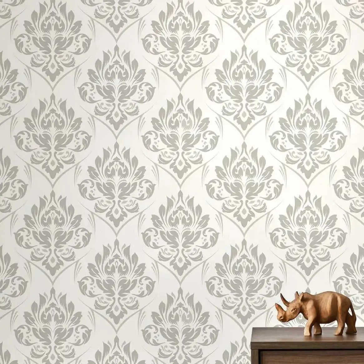 Looking for a durable and fun wallpaper for your children's bedroom or playroom? Look no further than our Beige Damask design! Not only is it waterproof and moisture-proof, but it also helps absorb sound and prevent mold. A functional and stylish addition to any space!