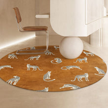 Load image into Gallery viewer, Bring the adventure of the African savannah into your little one&#39;s bedroom with our Cheetahs Safari Rug! Crafted from polyester fiber, this gorgeous round rug is sure to captivate your little ones with its beautiful and vibrant colors, and invitingly soft texture. Make every moment a wild one!
