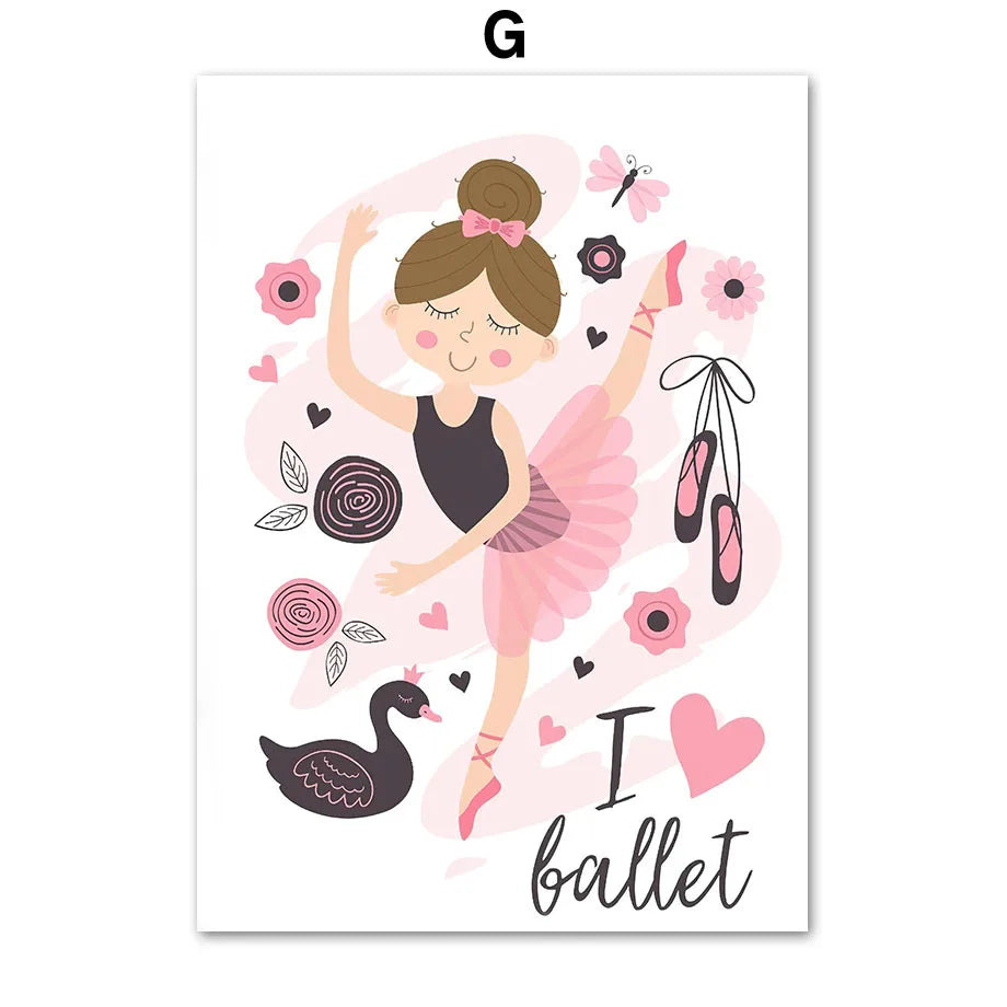 Unicorn Ballerina and Castle Art on Canvas | Multiple Sizes