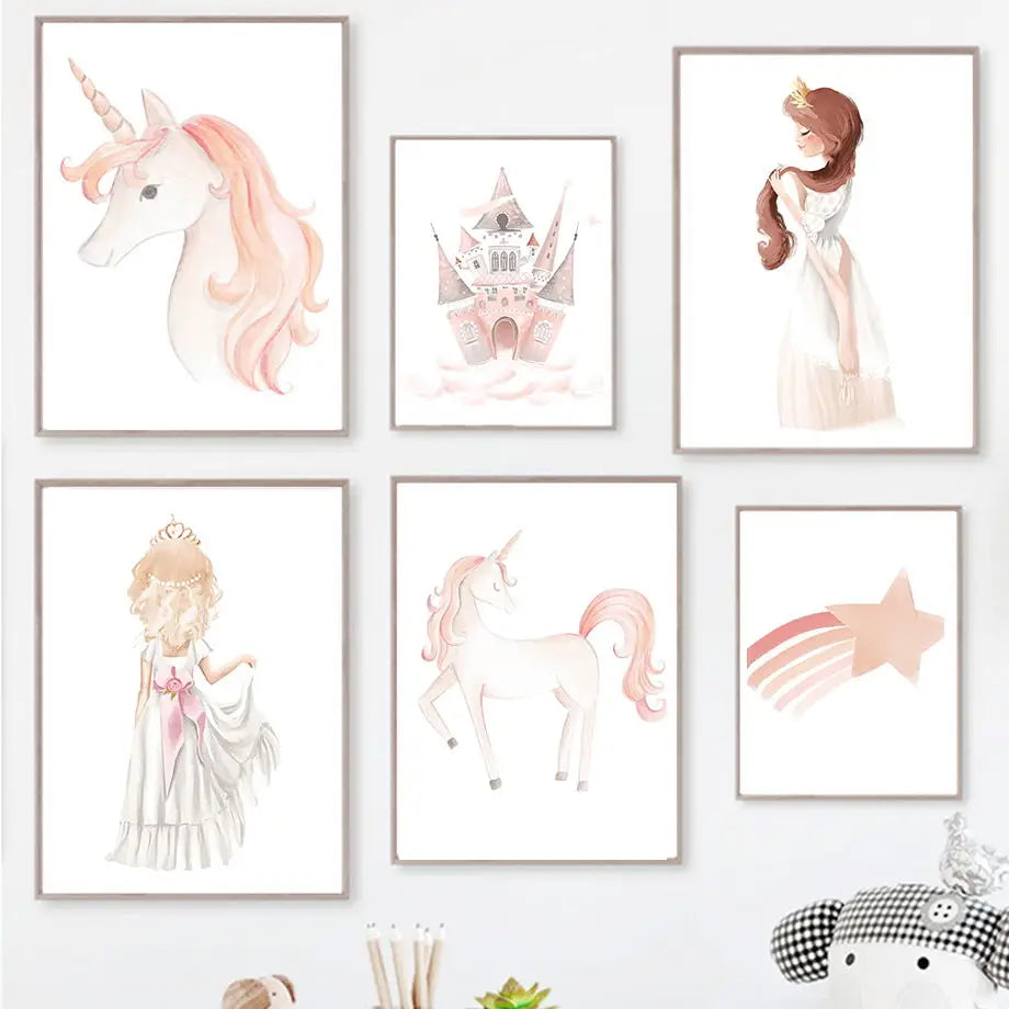 Pink Fairytale Art on Canvas | Multiple Designs