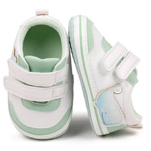 Load image into Gallery viewer, Non-slip casual shoes with soft soles. Introduce your little one to the joys of walking with our Sporty Baby Sneakers! Made for newborns to 18 months, these sneakers are perfect for first-time walkers. With non-slip soles and a comfortable fit, they provide both safety and style. Let your baby take their first steps in confidence with our Sporty Baby Sneakers
