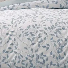 Load image into Gallery viewer, Transform your child or teenager&#39;s bedroom into a serene sanctuary with our stunning White and Blue Leaves Bedding Set. Made from soft, high-quality cotton and featuring a beautiful floral design, this set is the perfect addition to any bedroom. Available in multiple sizes.
