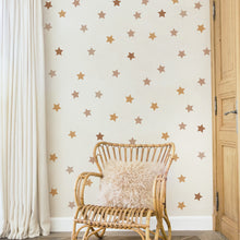 Load image into Gallery viewer, Add a touch of whimsy to any kid&#39;s room with this beautiful little stars wall decal! Made with eco-friendly PVC for a waterproof finish, these classic stars come in a variety of colors and are easy to apply - no tools needed! Just peel and stick for a bright and beautiful wall upgrade that will have your little ones amazed! Star size: 2.52 inches x 2.4 inches ( 6.4cm x 6.1cm). 6 stars on one Sheet. This package comes with 6 sheets. Total 36 stars. 
