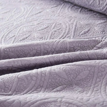 Load image into Gallery viewer, Lavender Purple Embroidered Quilt Set
