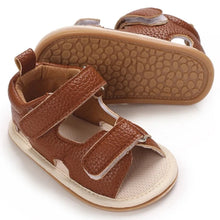 Load image into Gallery viewer, Indulge your little one in the ultimate comfort with our Valentina Baby Sandals, available in a variety of vibrant colors including green, black, white, and brown. Perfect for newborns up to 18 months, these stylish sandals are sure to make a statement and keep your baby&#39;s feet looking and feeling great..4107998953680
