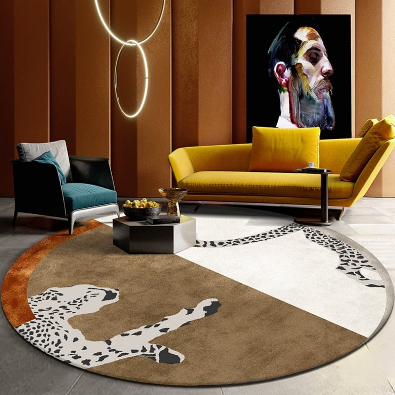 Spice up your kid's room with this modern cheetah rug! Crafted from polyester fiber, this eye-catching round rug is perfect to liven up any bedroom. Soft and comfortable to the touch, it comes in multiple colors to create a wild and adventurous atmosphere that’ll last for years to come. Make your child’s room a place of wonder and exploration!