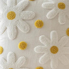 Load image into Gallery viewer, This pillow cover is basically the bee&#39;s knees with its adorable daisy design and soft polyester/cotton material. Oh, and did we mention it&#39;s both removable? Winning. And let&#39;s not forget about the tufted detail, for an extra touch of pizzazz. Pillow insert not included.&nbsp;
