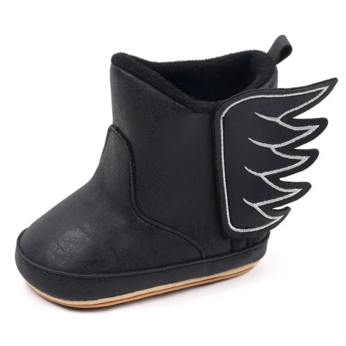 Designed with both style and comfort in mind, these baby wing boots are perfect for your little one from the moment they are born up to 18 months old. With multiple sizes and colors available, you'll have a pair for every occasion. Not only will they keep your baby's feet warm and cozy, but they'll also add a touch of fashion to their outfit. Expertly crafted with high-quality materials, these boots are durable and long-lasting, making them a practical choice for any parent.