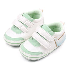 Load image into Gallery viewer, Non-slip casual shoes with soft soles. Introduce your little one to the joys of walking with our Sporty Baby Sneakers! Made for newborns to 18 months, these sneakers are perfect for first-time walkers. With non-slip soles and a comfortable fit, they provide both safety and style. Let your baby take their first steps in confidence with our Sporty Baby Sneakers
