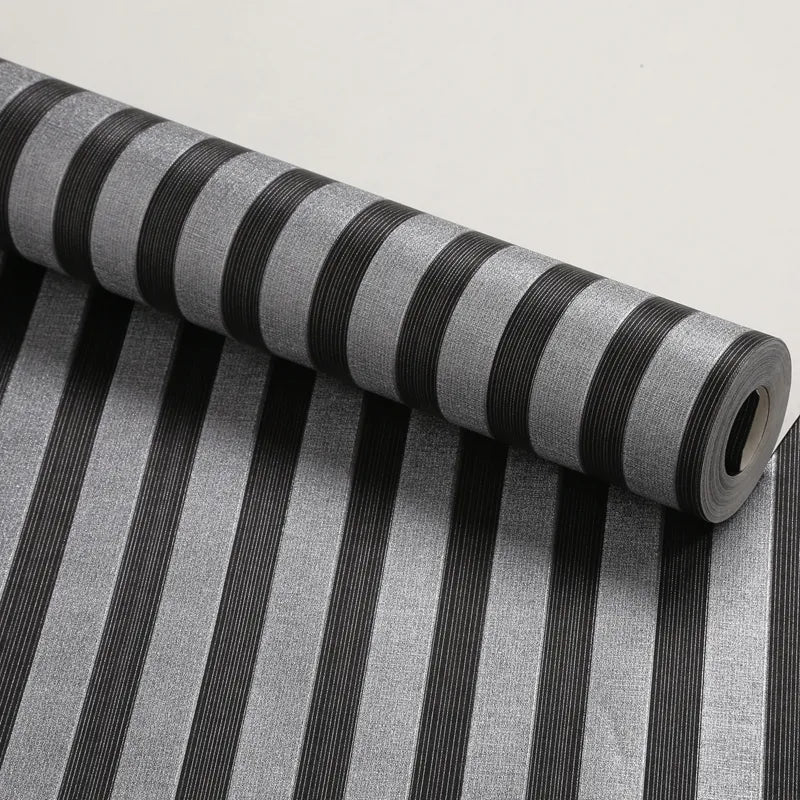 Modernize your teenager's bedroom with this stylish and practical striped wallpaper. Available in multiple colors, the formaldehyde-free, waterproof vinyl material is easy to install and provides a mildew-resistant, fireproof, and moisture-proof finish. Transform their room in seconds with this unique wallpaper and add a touch of personality.