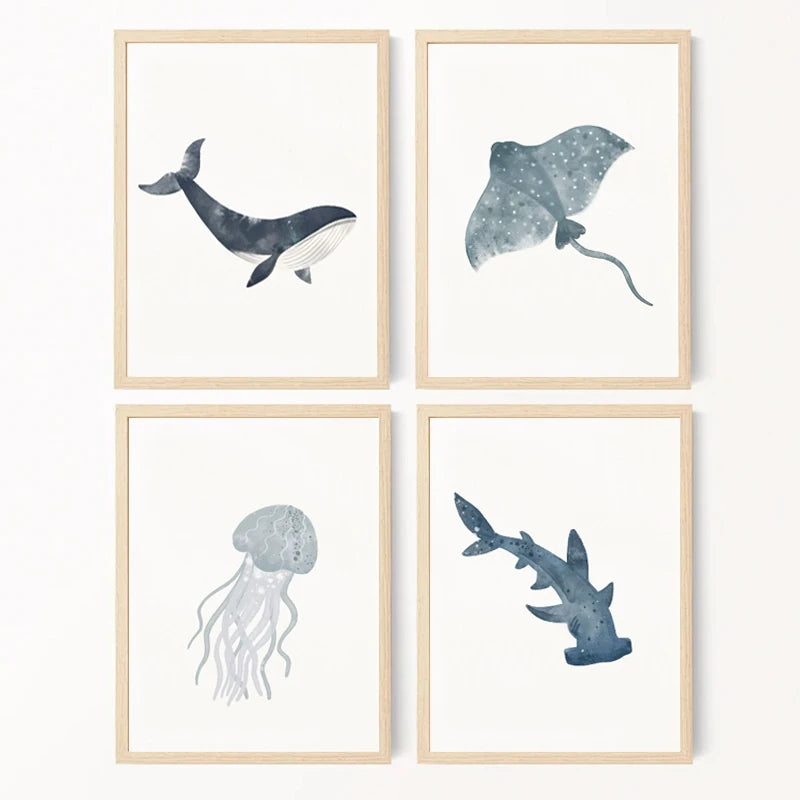 Spruce up your kid's bedroom or playroom with our selection of marine creatures' artwork on canvas! Choose from various sizes and mix and match to make an original display. Just a heads up, the frames aren't included (but the awesome factor definitely is!).